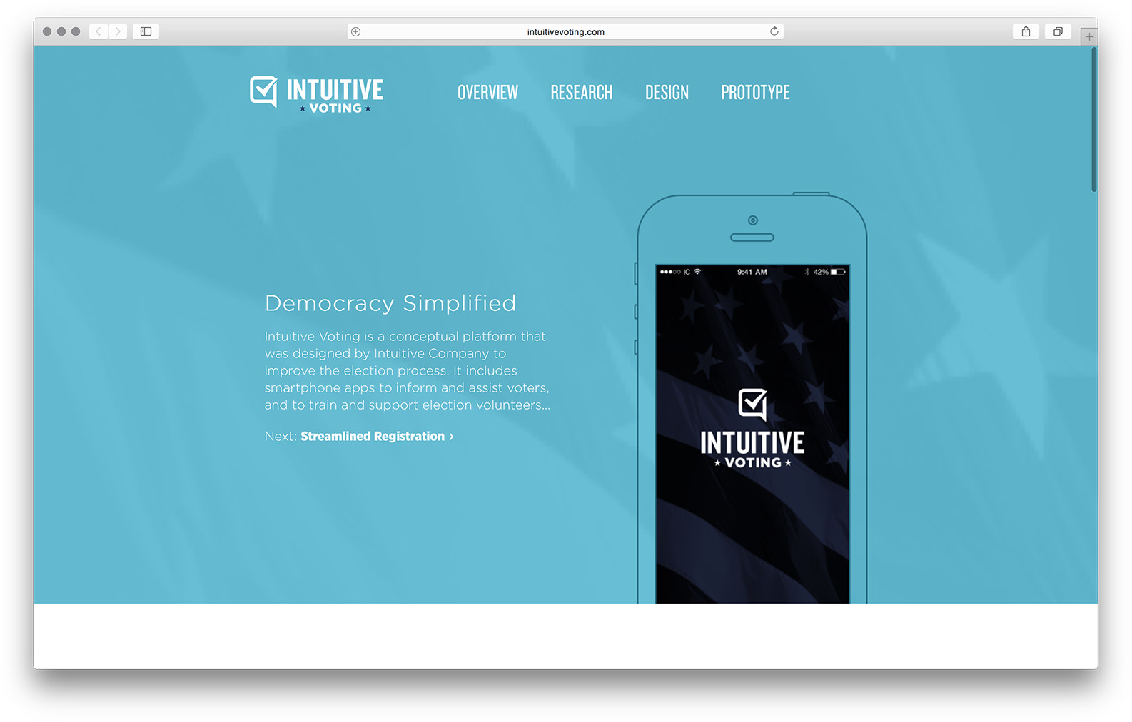 Intuitive voting concept website home